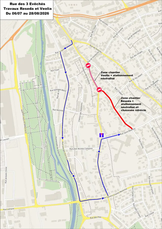 Travaux rue des Trois Évêchés
