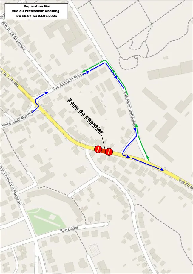 Travaux rue du Professeur Oberling