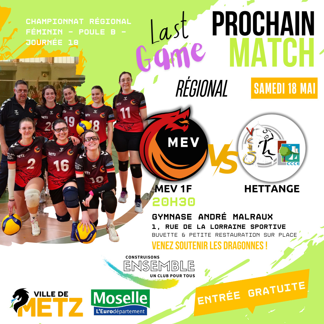 Dernier Match : MEV 1F vs Hettange Le 18 mai 2024