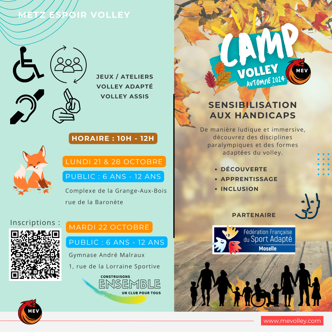 Camp Volley Automne 2024 Du 21 au 28 oct 2024