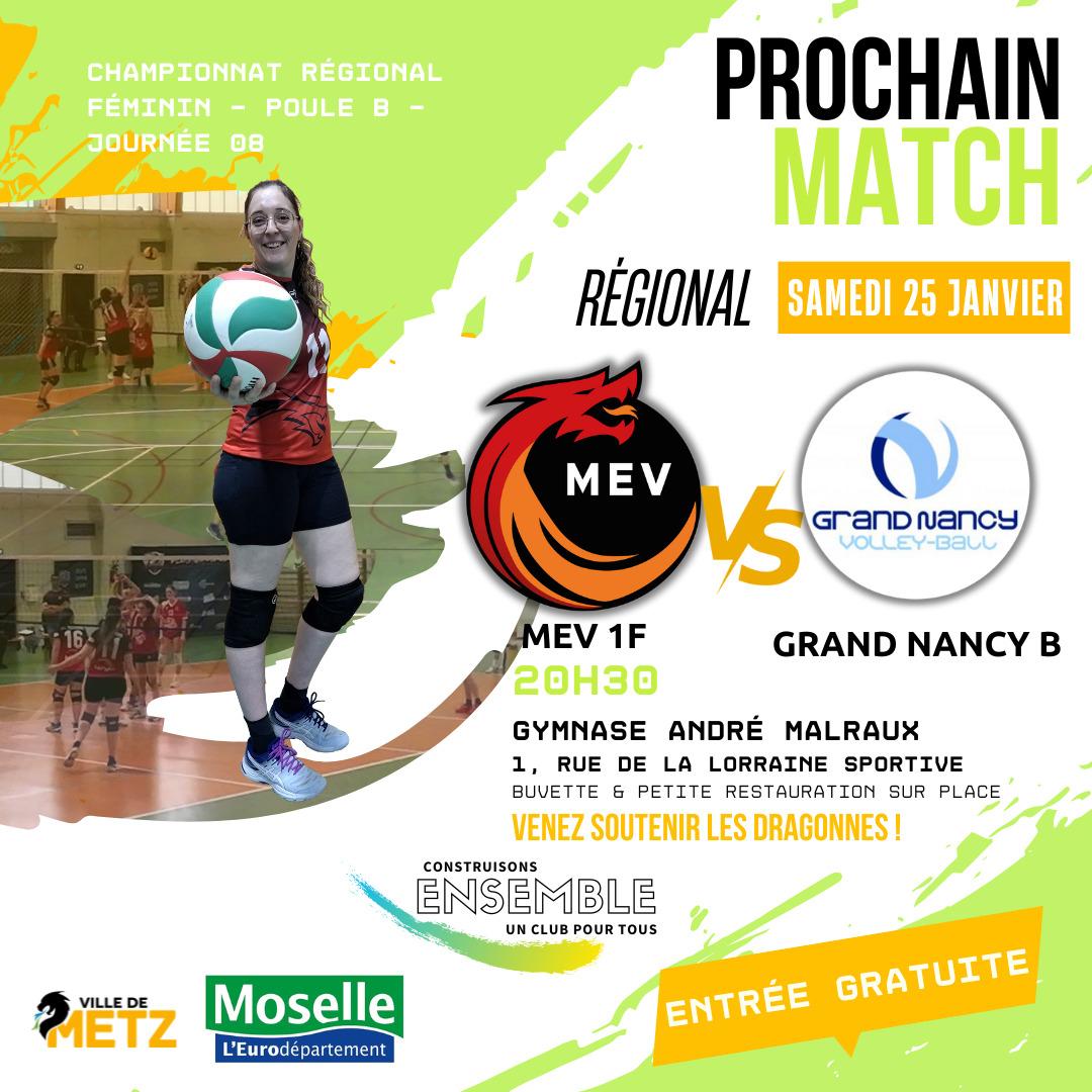 Régionale F : MEV 1F vs GRAND NANCY B Le 25 janv 2025